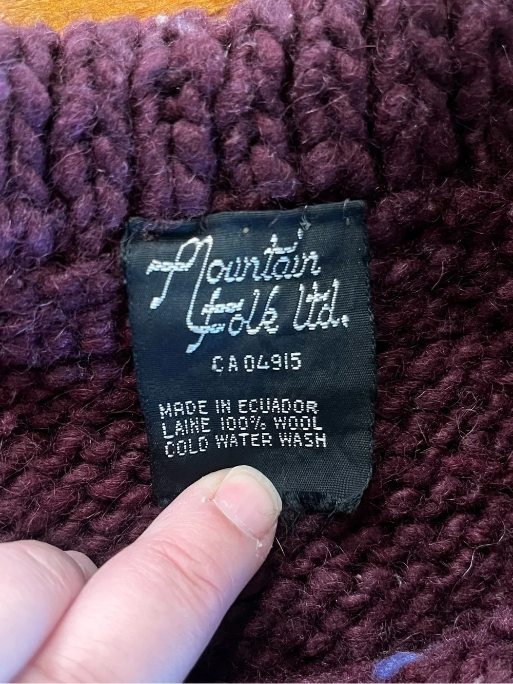 Vintage 90s Ecuador Chunky Knit Wool Sweater from Mountain Folk Ltd. - Picture 2 of 6